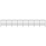 Vidaxl garden fence with spears top (1.75-2) x13.6 m steel black