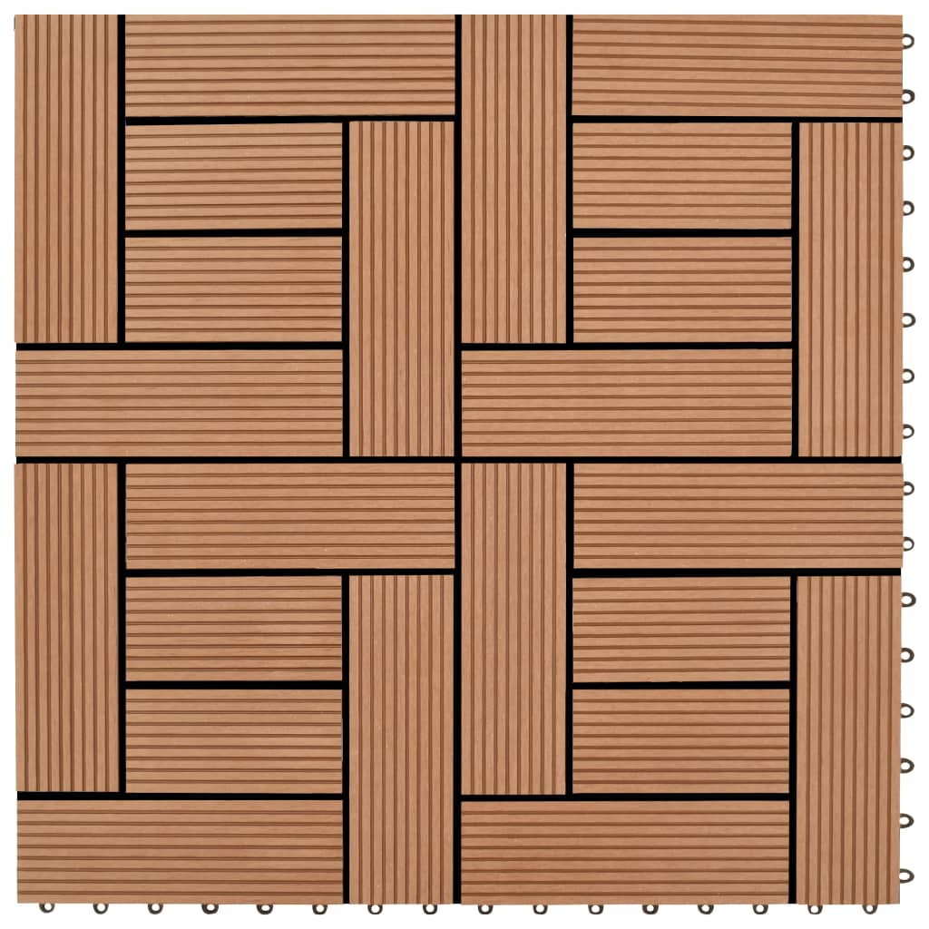 Vidaxl 22 St Terrace Fliser 30x30 cm 2 m² HKC Brown