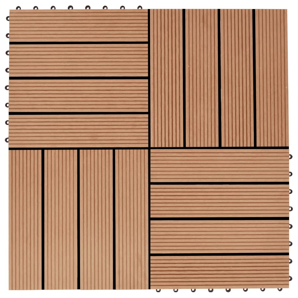 Vidaxl 22 ST Terrace Tiles 30x30 cm 2 m² HKC Teakové barvy