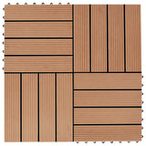 VIDAXL 22 ST Terrassenfliesen 30 x 30 cm 2 m² HKC Teakfarbe