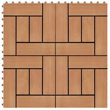 Vidaxl 22 st Terrass Tiles 30x30 cm 2 m² HKC Teak Faarf