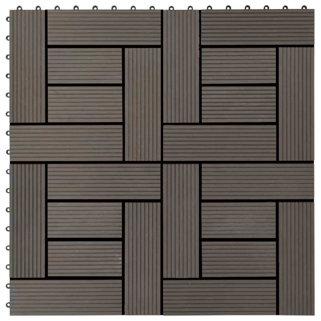 Vidaxl 22 St Terrace Tiles 30x30 cm 2 m² HKC Dark Brown