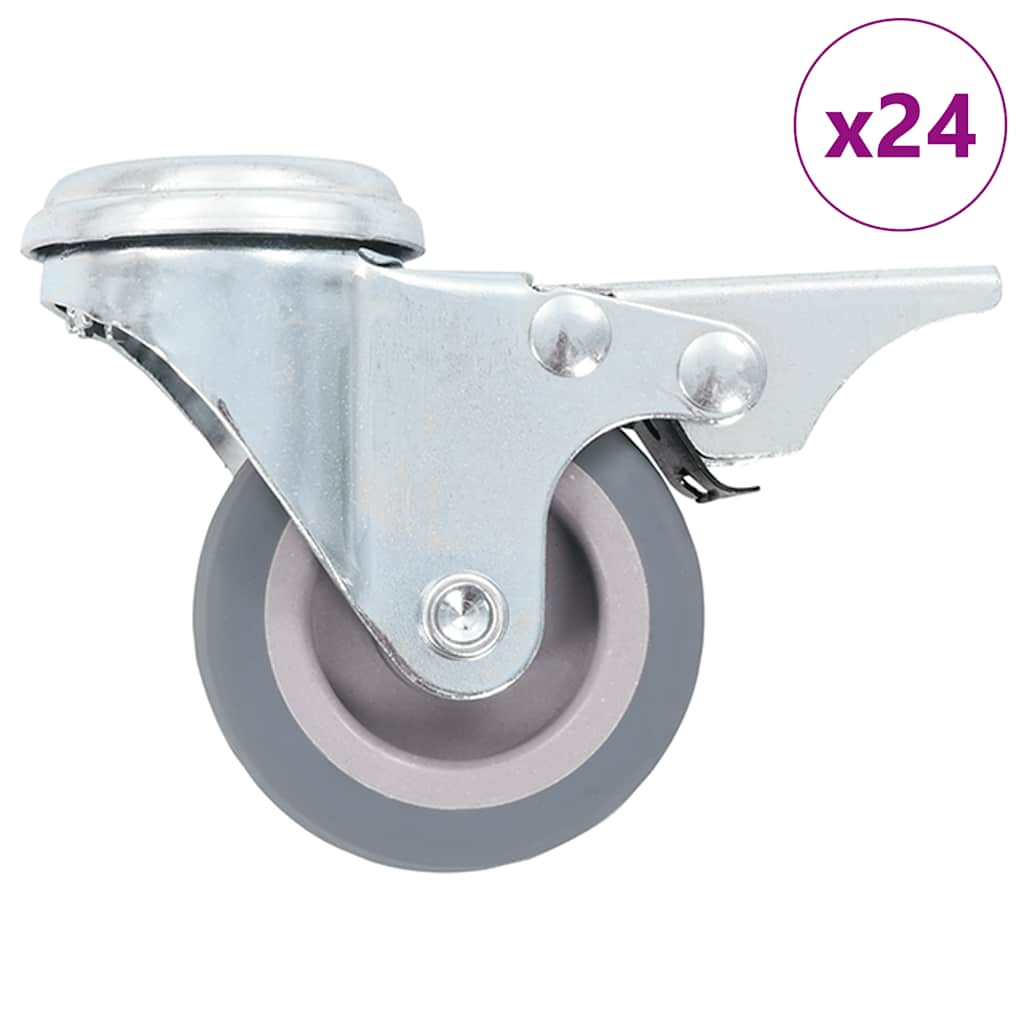 VidaXL 24 pcs Roulettes pivotantes avec trous de boulons 50 mm