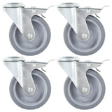 Vidaxl 12 st swivel wheels with bolt holes 100 mm