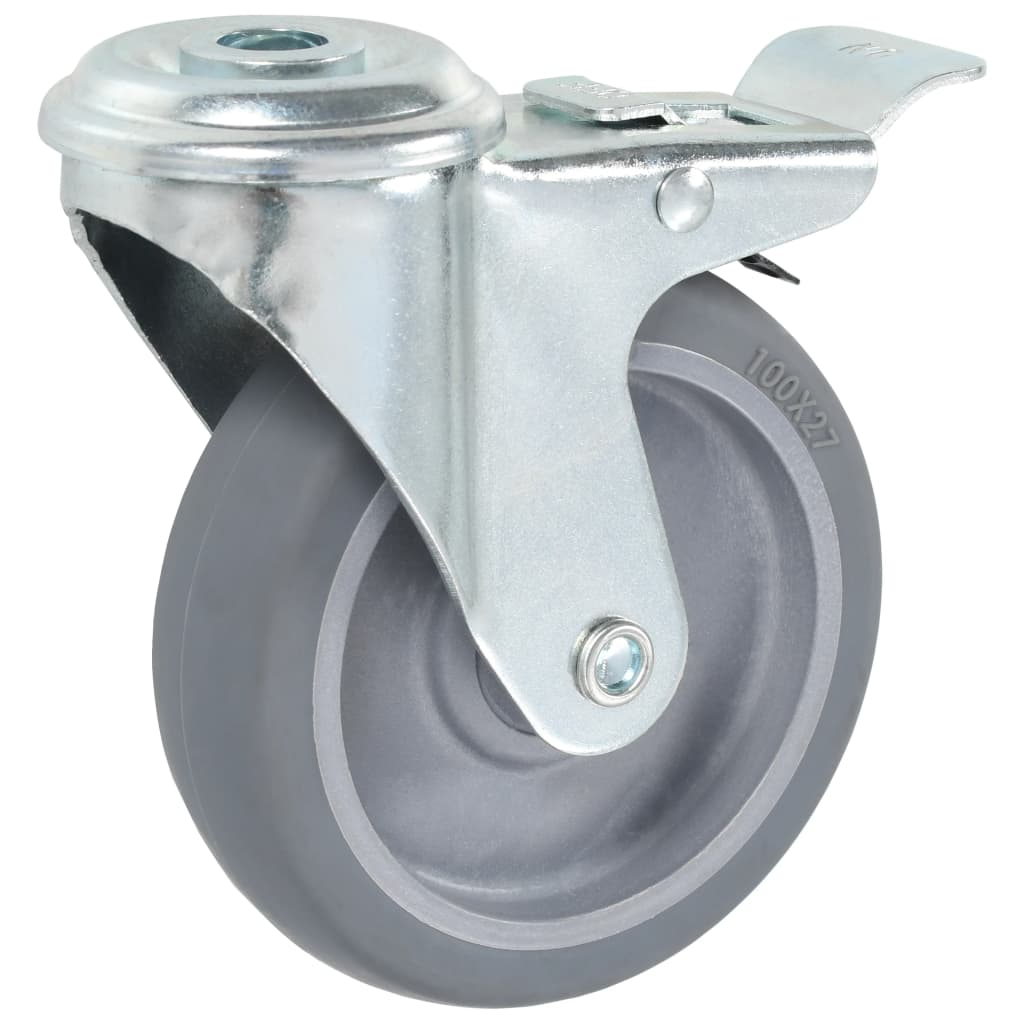 Vidaxl 12 st swivel wheels with bolt holes 100 mm