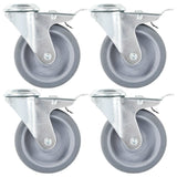 Vidaxl 24 St Swivel Wheels med bolthull 100 mm