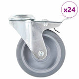 VidaXL 24 pcs Roulettes pivotantes avec trous de boulons 100 mm