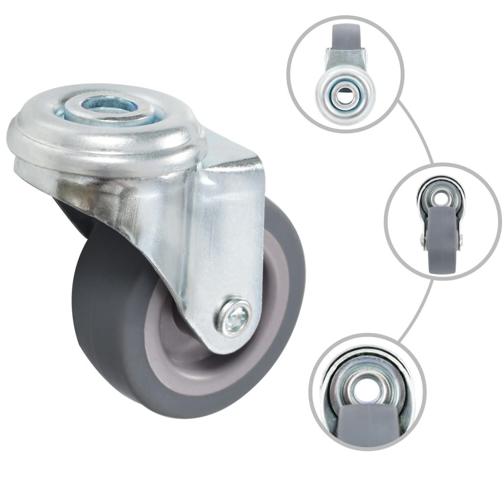 Vidaxl 24 St Swivel Wheels med bolthull 50 mm