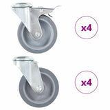 VidaXL 8 pcs Roulettes pivotantes avec trous de boulons 100 mm