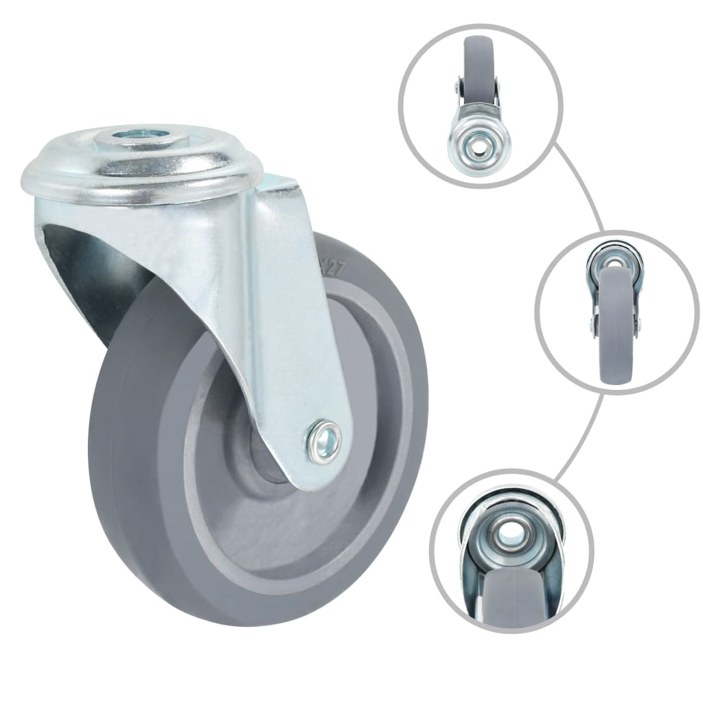 VidaXL 8 pcs Roulettes pivotantes avec trous de boulons 100 mm