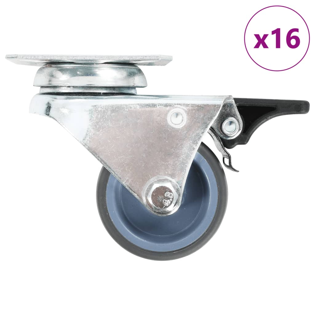 VidaXL 16 pcs Roulettes doubles 50 mm