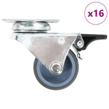 VidaXL 16 pcs Roulettes doubles 50 mm