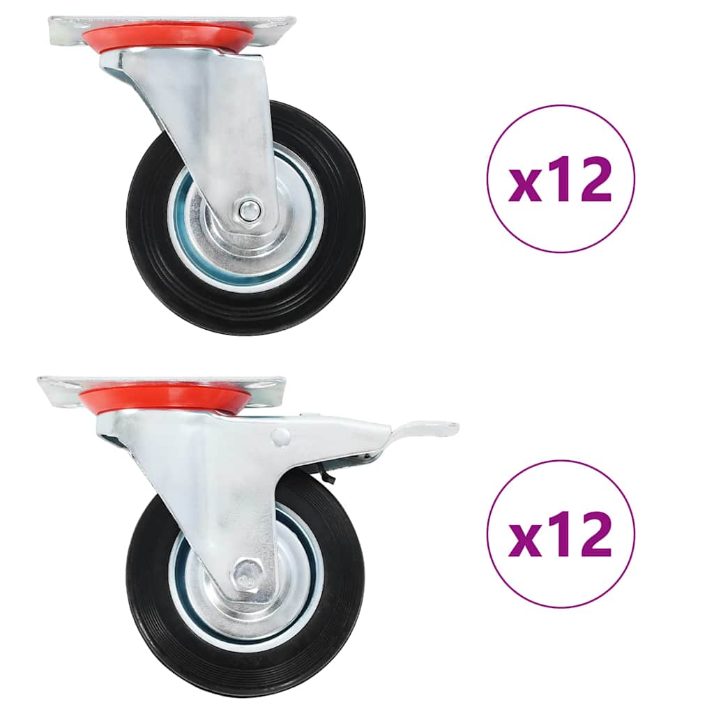 VidaXL 24 pcs Roues pivotantes 100 mm