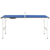 Table de tennis de table vidaxl avec net 5 pieds 152x76x66 cm bleu