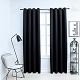 Vidaxl Curtain Blackout med metalringe 2 St 140x175 cm sort