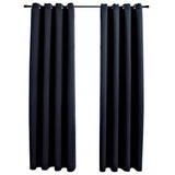 Vidaxl gardin blackout med metallringar 2 st 140x225 cm svart