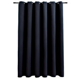 Vidaxl rideau occlusion avec anneaux en métal 290x245 cm noir