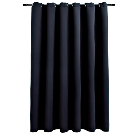 Vidaxl rideau occlusion avec anneaux en métal 290x245 cm noir