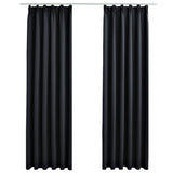 VidaXL Curtains blackout with hooks 2 st 140x175 cm black