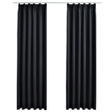 Vidaxl curtains blackout with hooks 2 st 140x225 cm black