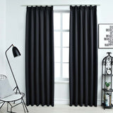 Vidaxl curtains blackout with hooks 2 st 140x225 cm black