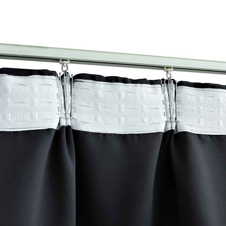 Vidaxl rideaux occlusion avec crochets 2 pcs 140x245 cm noir