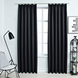 Vidaxl rideaux occlusion avec crochets 2 pcs 140x245 cm noir