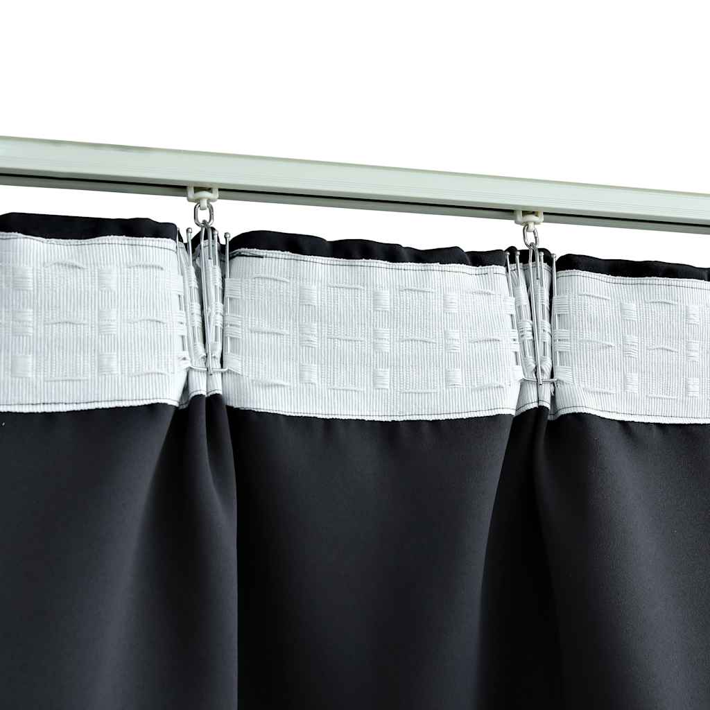 Vidaxl Curtain Danning con ganci 290x245 cm nero