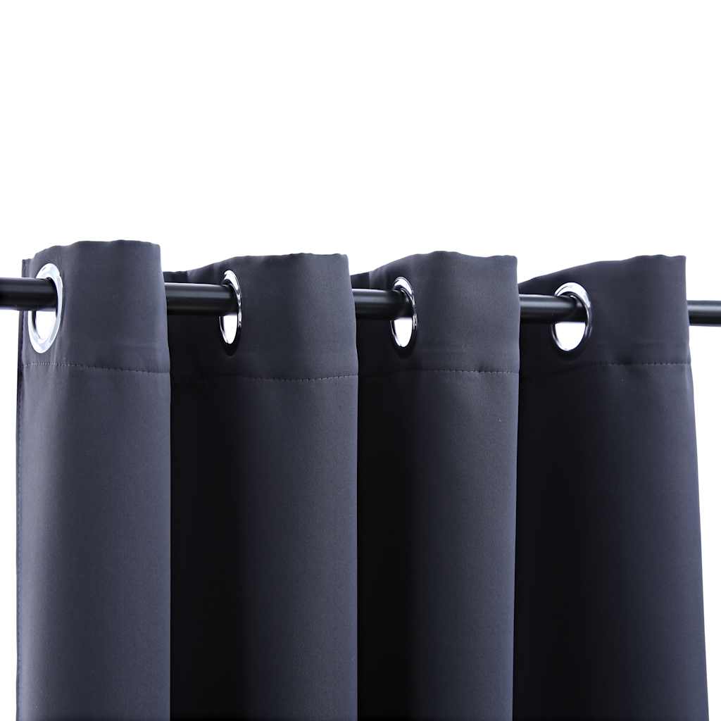 Vidaxl Curtains Blackout med Rings 2 St 140x175 cm Anthracite