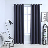 Vidaxl Curtains Blackout med Rings 2 St 140x175 cm Anthracite