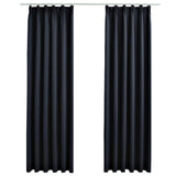 Vidaxl rideaux s'assombrissant avec des crochets 2 st 140x225 cm anthracite