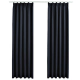 Vidaxl rideaux Blackout avec des crochets 2 st 140x245 cm anthracite