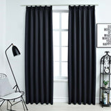 Vidaxl rideaux Blackout avec des crochets 2 st 140x245 cm anthracite