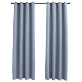 Vidaxl rideau occlusion avec anneaux en métal 2 st 140x175 cm gris
