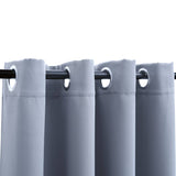 Vidaxl rideau occlusion avec anneaux en métal 2 st 140x175 cm gris