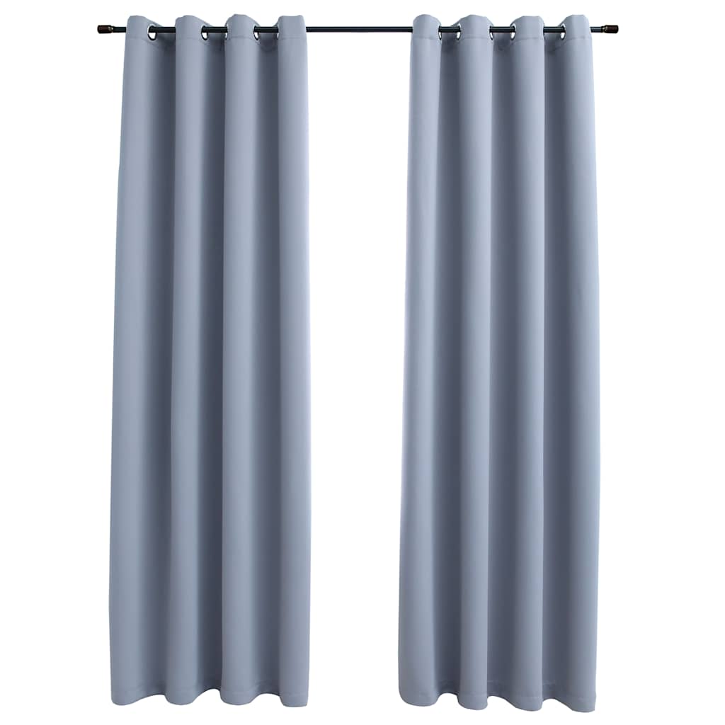 Cortina Vidaxl condenado con anillos de metal 2 ST 140x225 cm Gray