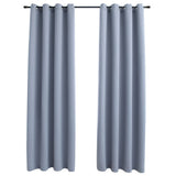 Vidaxl rideau occlusion avec anneaux en métal 2 st 140x245 cm gris