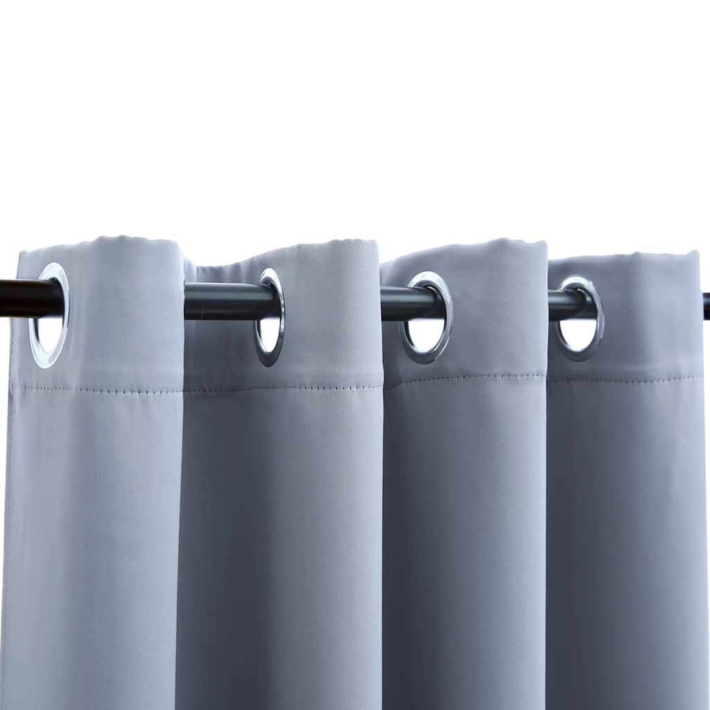 Vidaxl Curtain blackout with metal rings 2 st 140x245 cm gray