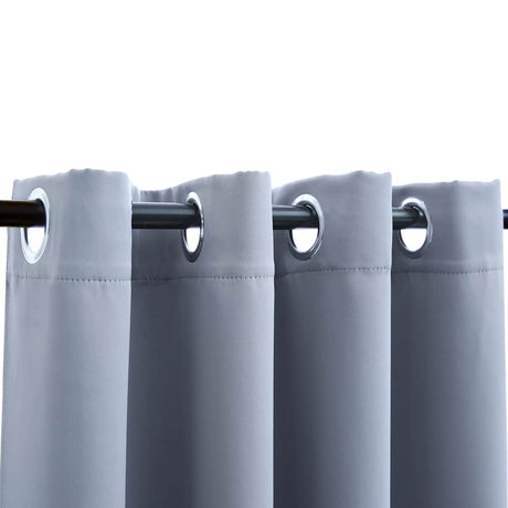 Vidaxl rideau occlusion avec anneaux en métal 2 st 140x245 cm gris