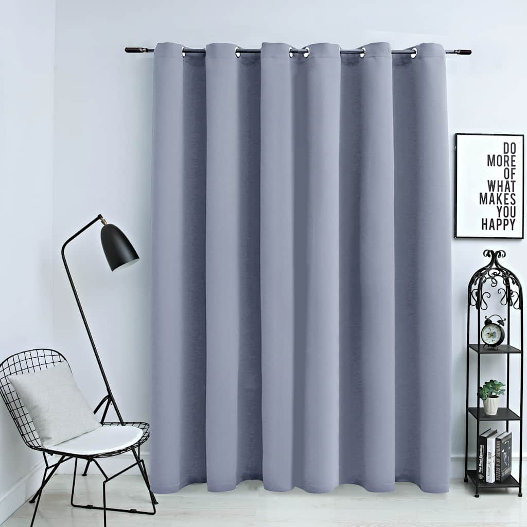 Vidaxl Curtain blackout with metal rings 290x245 cm gray