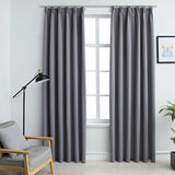 Vidaxl rideaux occlusion avec crochets 2 ST 140x175 cm gris