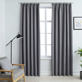 Vidaxl curtains blackout with hooks 2 st 140x175 cm gray