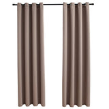 Vidaxl Curtain Damning with Metal Rings 2 St 140x175 cm taupe