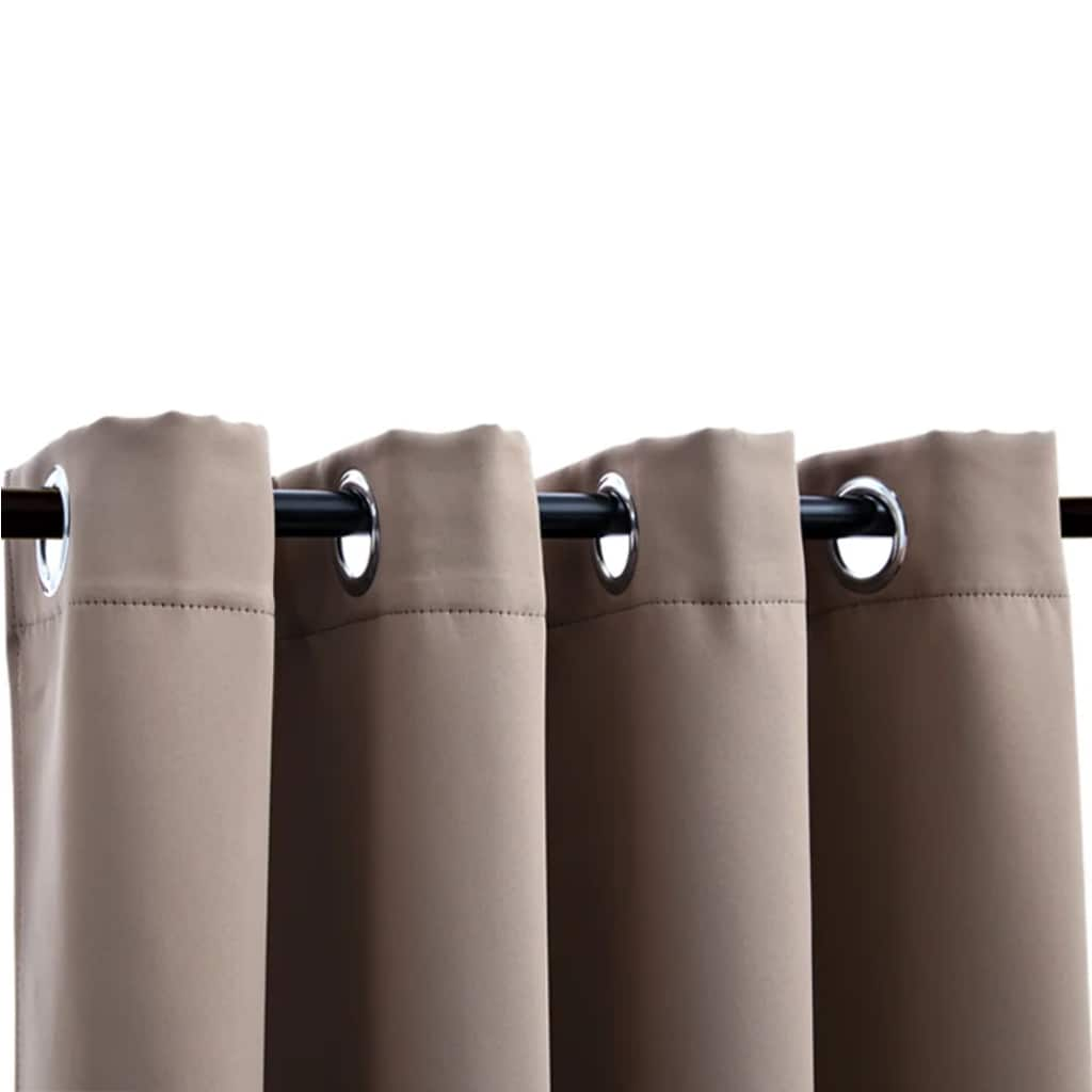 Vidaxl Curtain Damning with Metal Rings 2 St 140x175 cm taupe