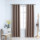 VidaXL Curtain Damning with metal rings 2 st 140x175 cm taupe