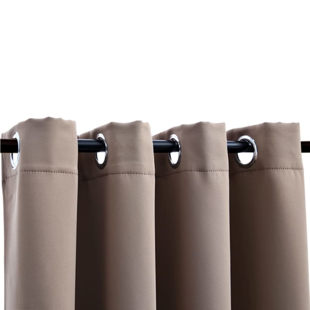 Vidaxl Curtain Damning with Metal Rings 2 St 140x225 cm taupe