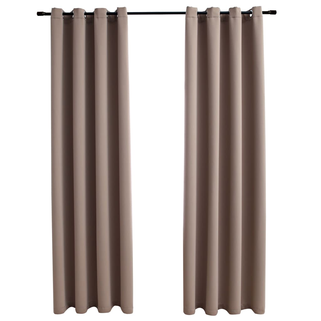 Vidaxl opona zatraceně s kovovými prsteny 2 st 140x245 cm taupe