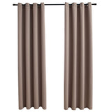 Vidaxl Curtain Damning with Metal Rings 2 St 140x245 cm taupe