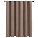Vidaxl rideau accablant avec des anneaux en métal 290x245 cm taupe