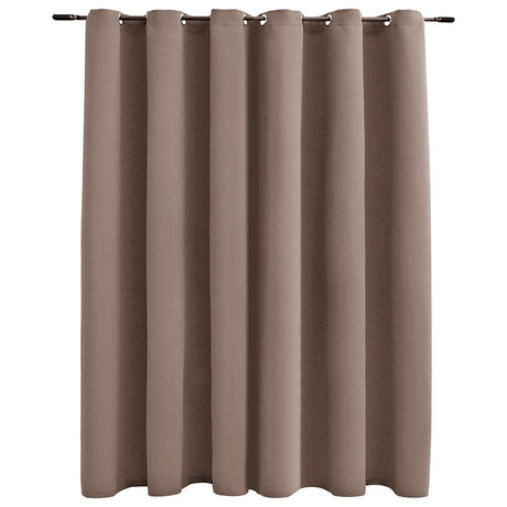 Vidaxl rideau accablant avec des anneaux en métal 290x245 cm taupe